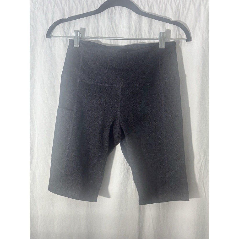 Unbranded Long Bike Shorts Black Elastic Waist Womans Size M  With Pockets P15‎